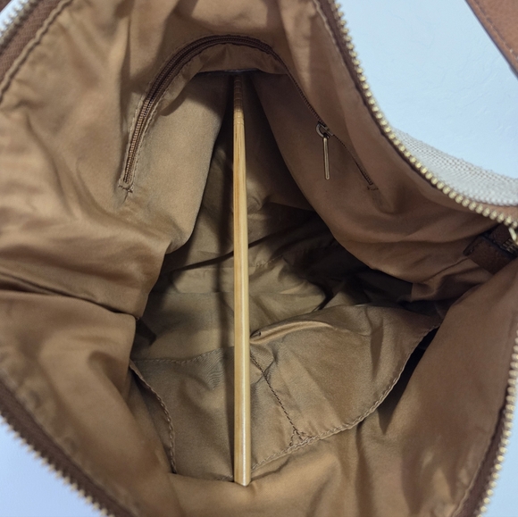 Fossil Tan Shoulder Bag with Embossed Logo - Picture 12 of 16